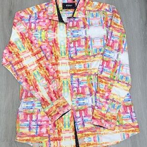 Bespoke Vibrant Abstract Men's Shirt